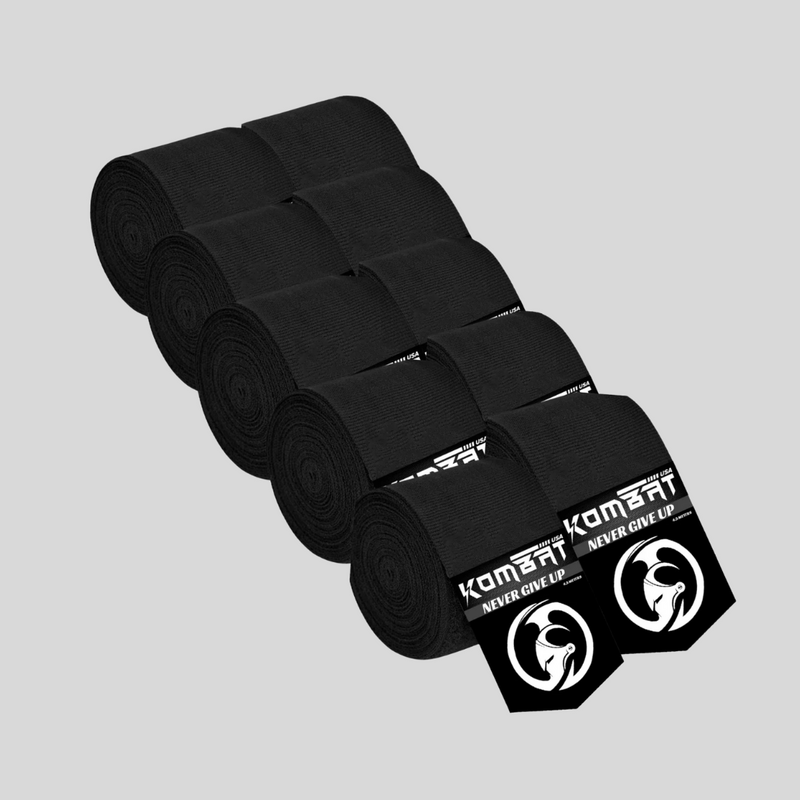 KOMBAT BLACK 5 PAIR BOXING WRAPS