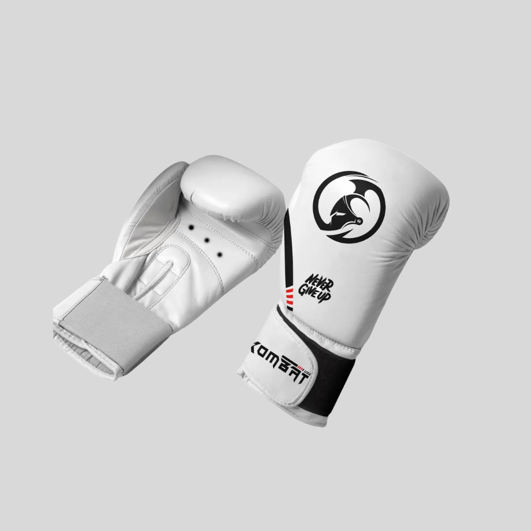 KOMBAT BOXING GLOVES PRO STYLE WHITE