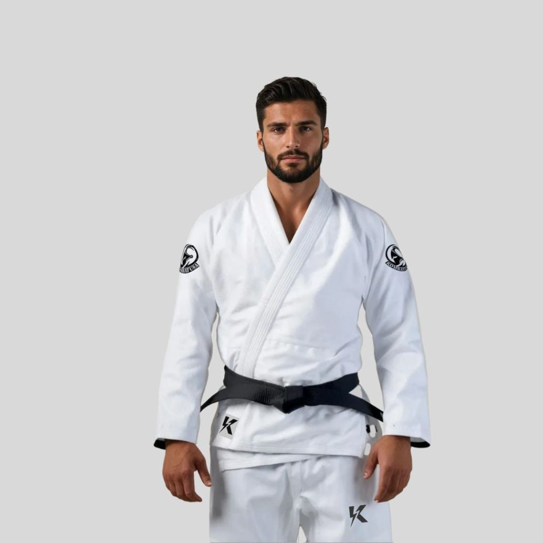 Classic White Lightning Adult BJJ Gi with Traditional Design