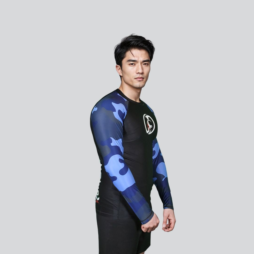 KOMBAT F/S CAMOUFLAGE RASH GUARD BLUE