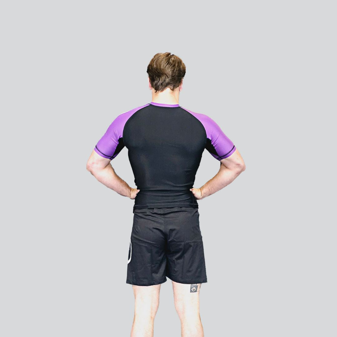 KOMBAT H/S PRO RANKED RASH GUARD BLK & PURPLE
