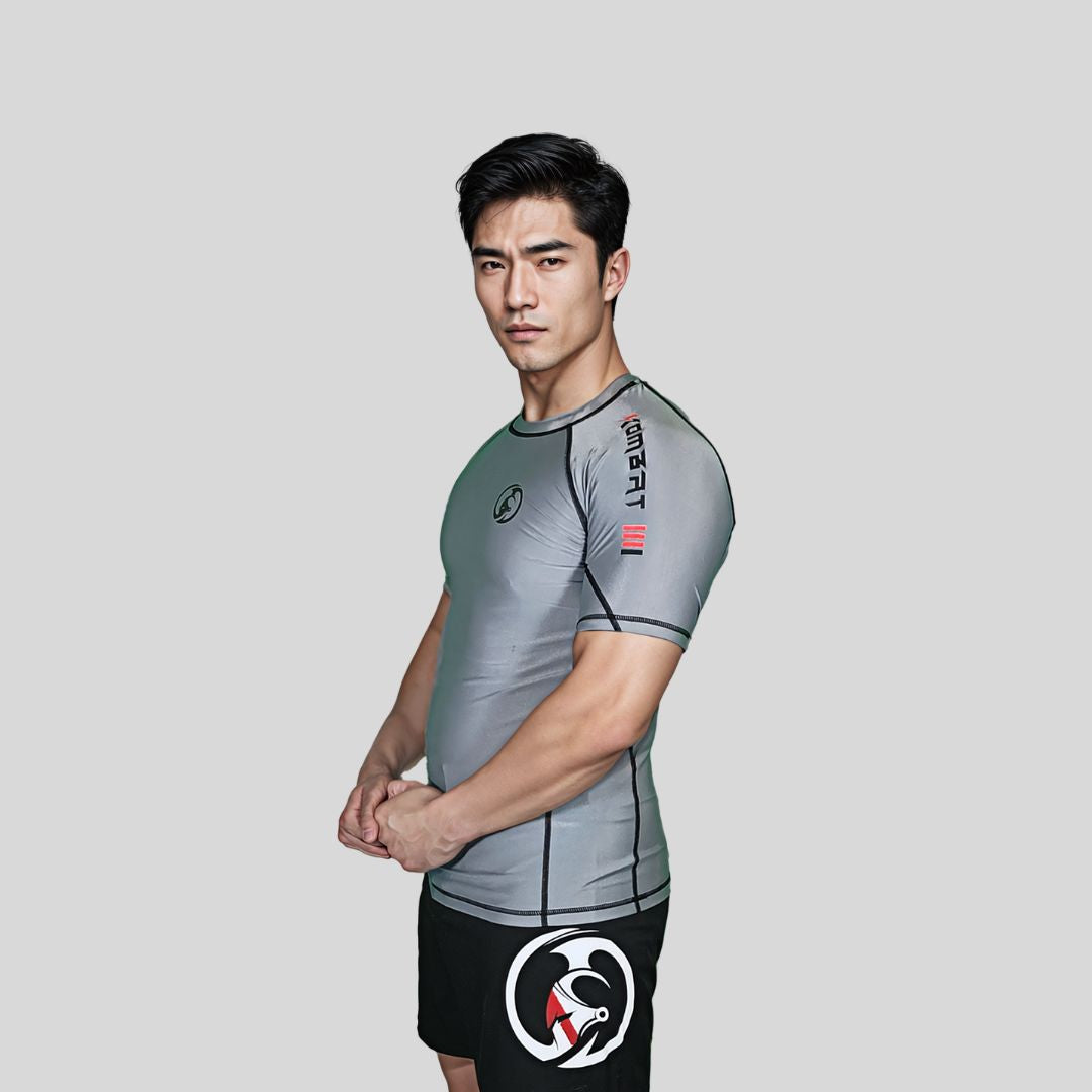 KOMBAT H/S PRO RASH GUARD GRAY