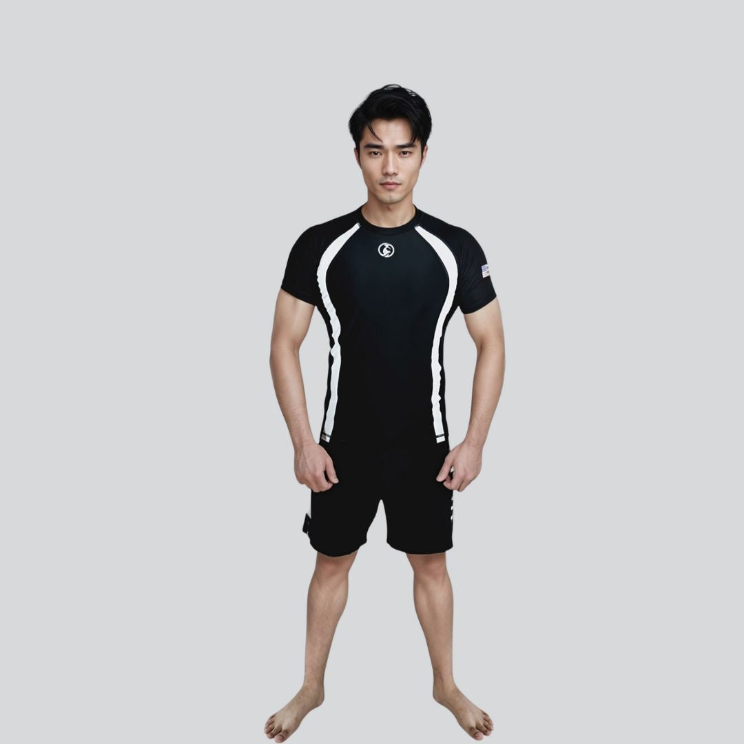 KOMBAT H/S RANKED RASH GUARD BLACK