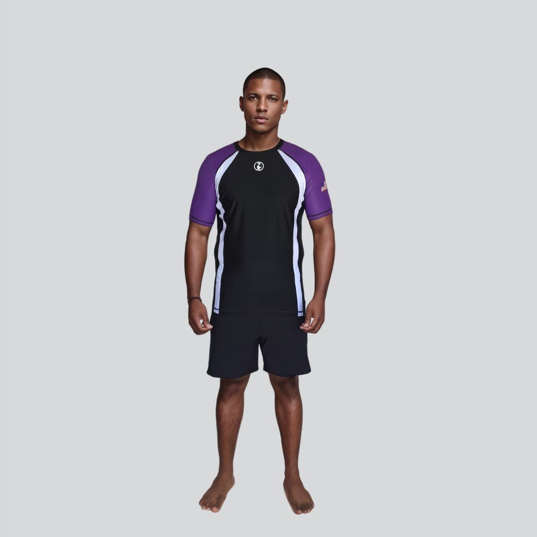 KOMBAT H/S RANKED RASH GUARD PURPLE