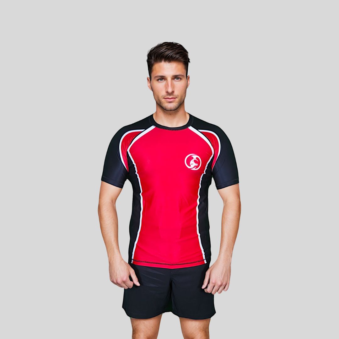 KOMBAT H/S RASH GUARD Hot Red
