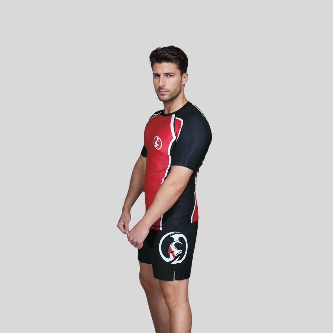 KOMBAT H/S RASH GUARD Hot Red