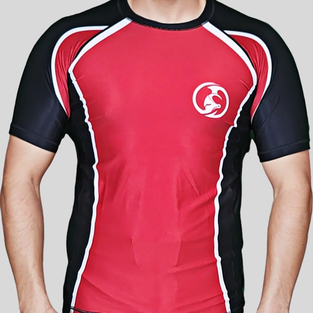 KOMBAT H/S RASH GUARD Hot Red