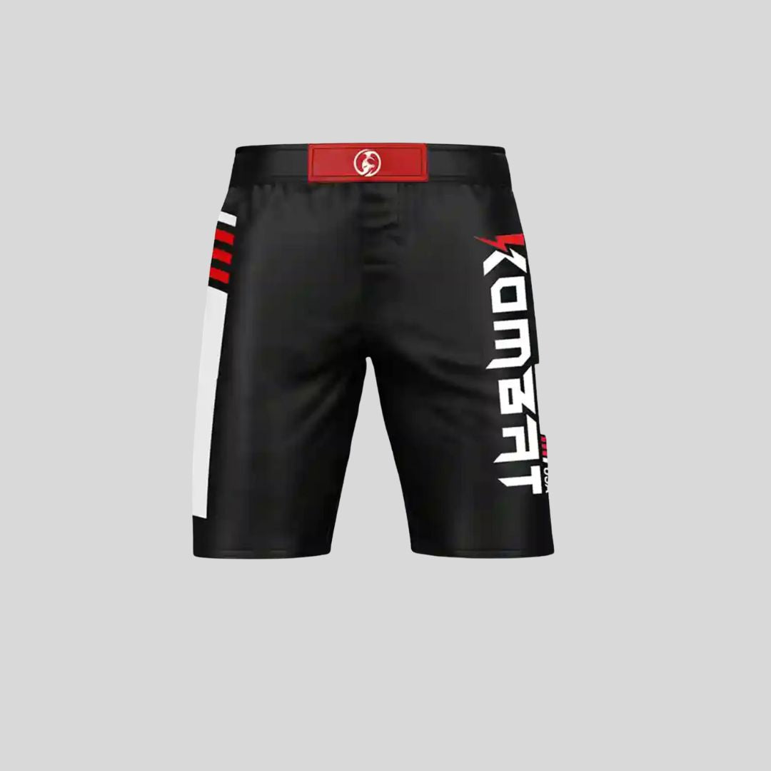 KOMBAT MMA SHORTS BLACK & RED V2