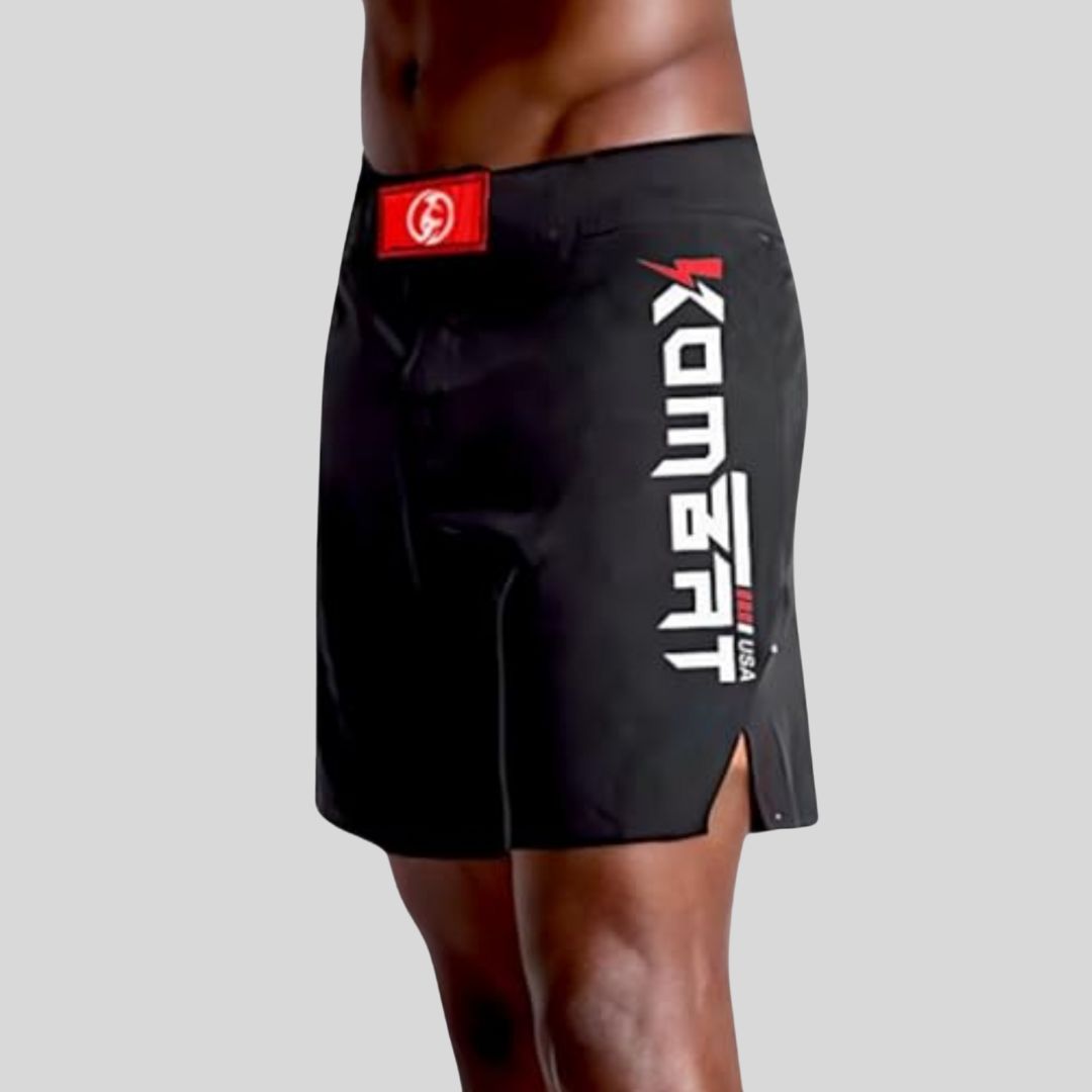 KOMBAT MMA SHORTS BLACK & RED V2