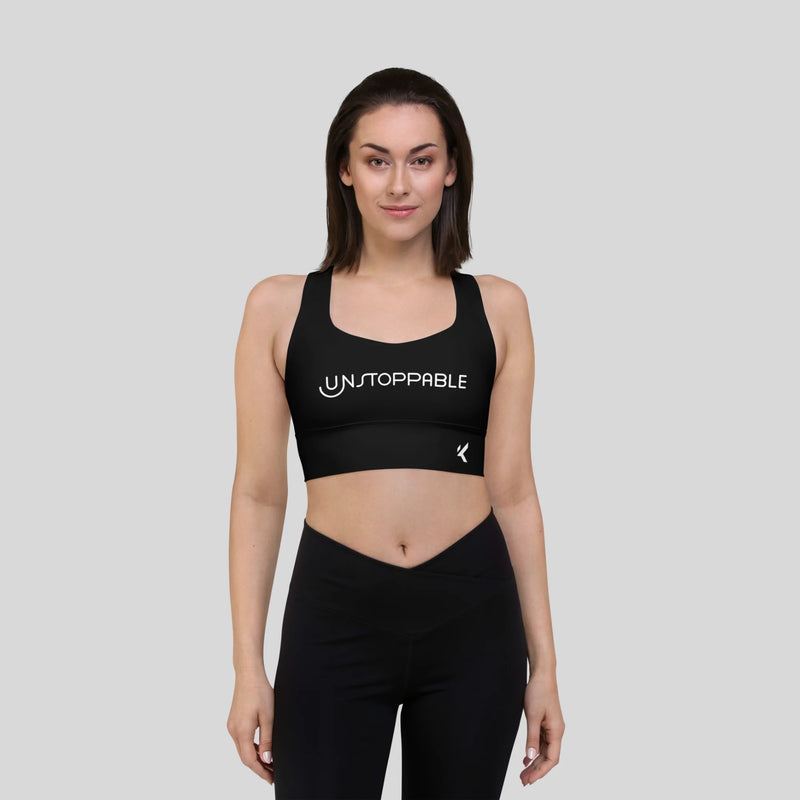 Unstoppable Longline Sports Bra by Kombat,longline sports bra,adjustable sports bra,high impact sports bra