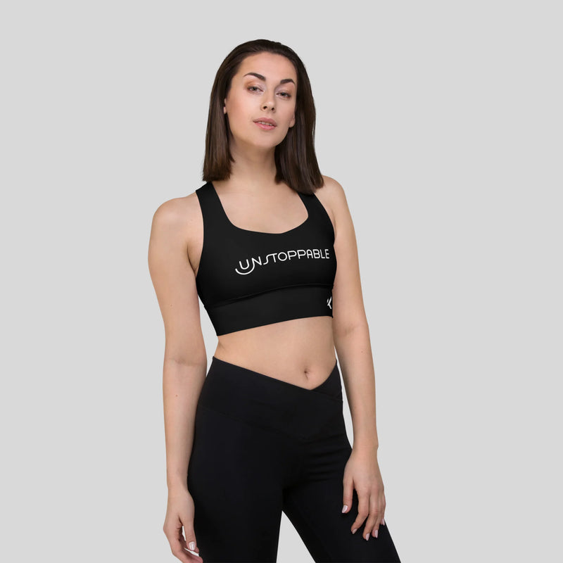 Unstoppable Longline Sports Bra by Kombat,longline sports bra,adjustable sports bra,high impact sports bra