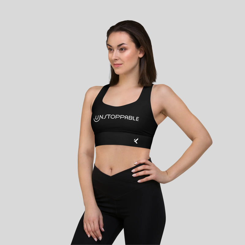 Unstoppable Longline Sports Bra by Kombat,longline sports bra,adjustable sports bra,high impact sports bra