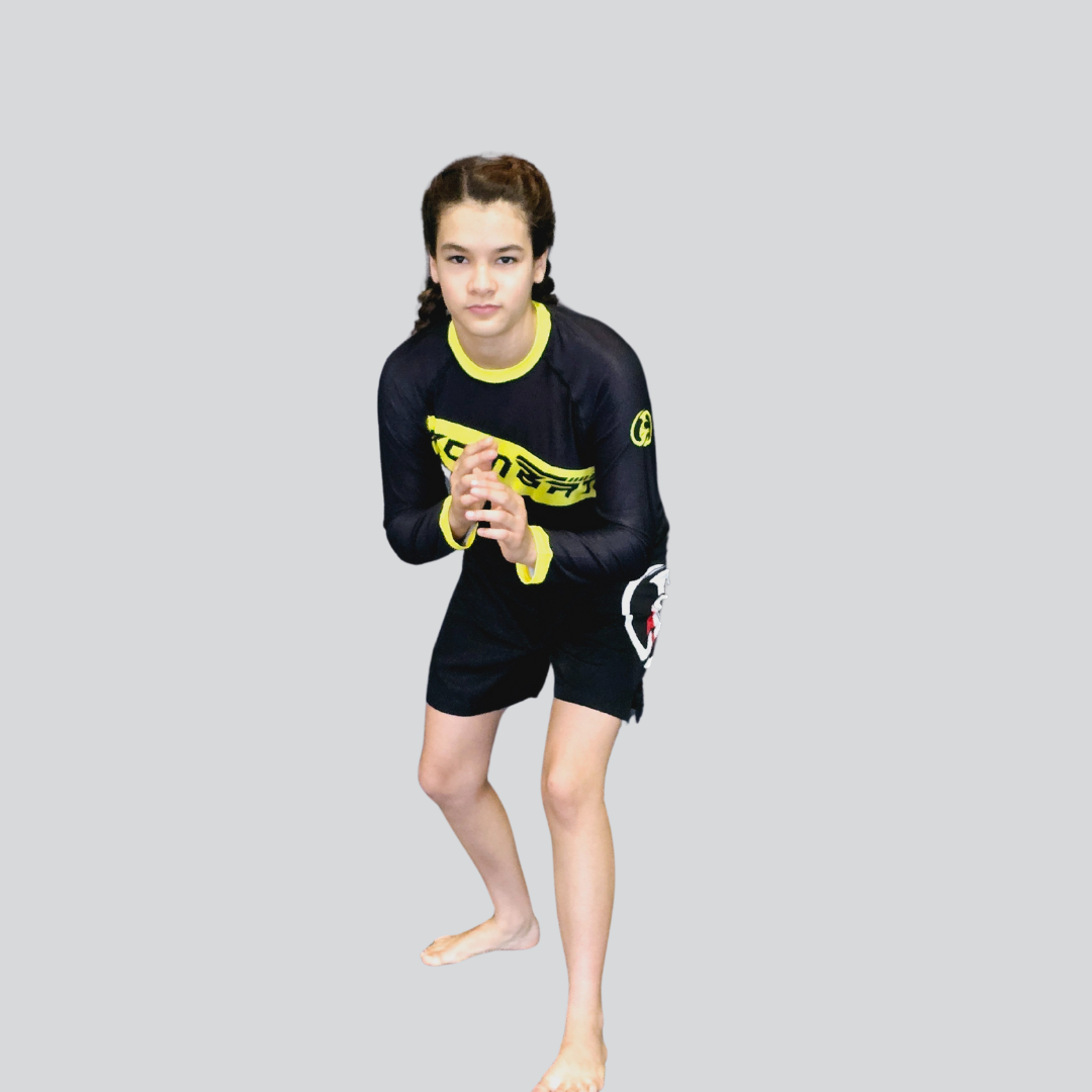 YOUTH F/S BLK/ YELLOW RASH GUARD
