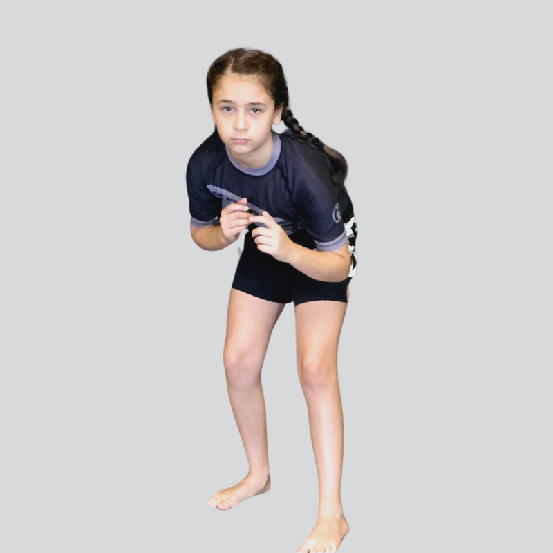 YOUTH H/S BLK/GRAY RASH GUARD