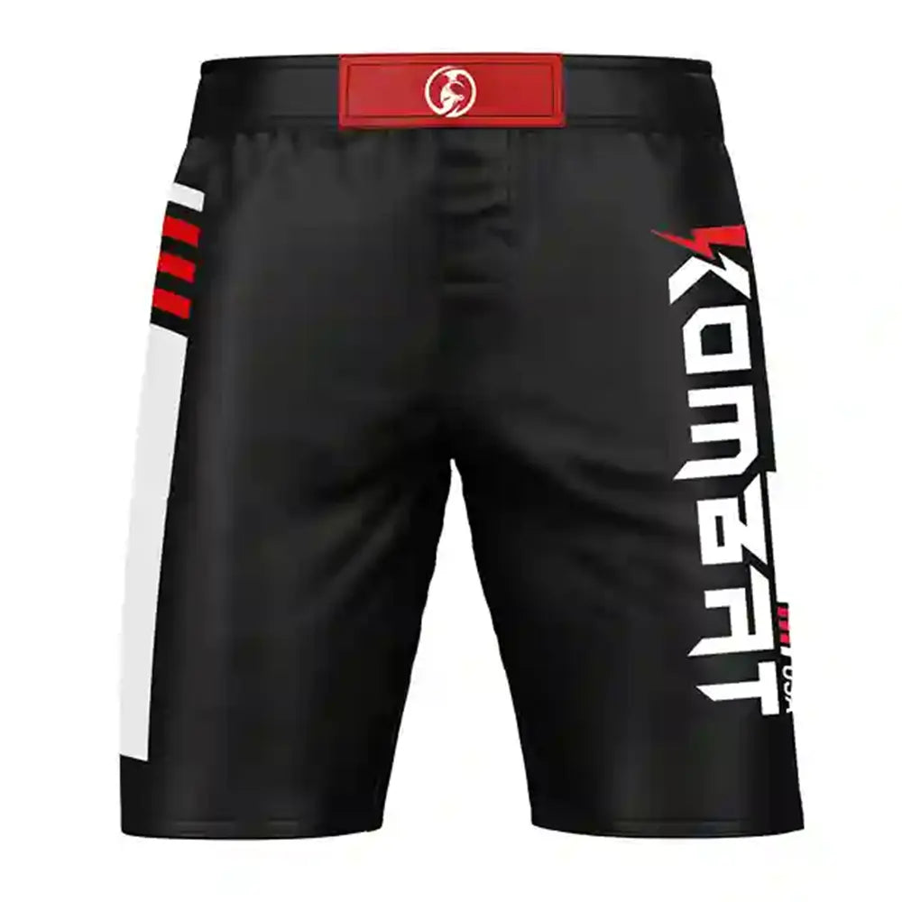 KOMBAT MMA SHORTS BLACK & RED V2