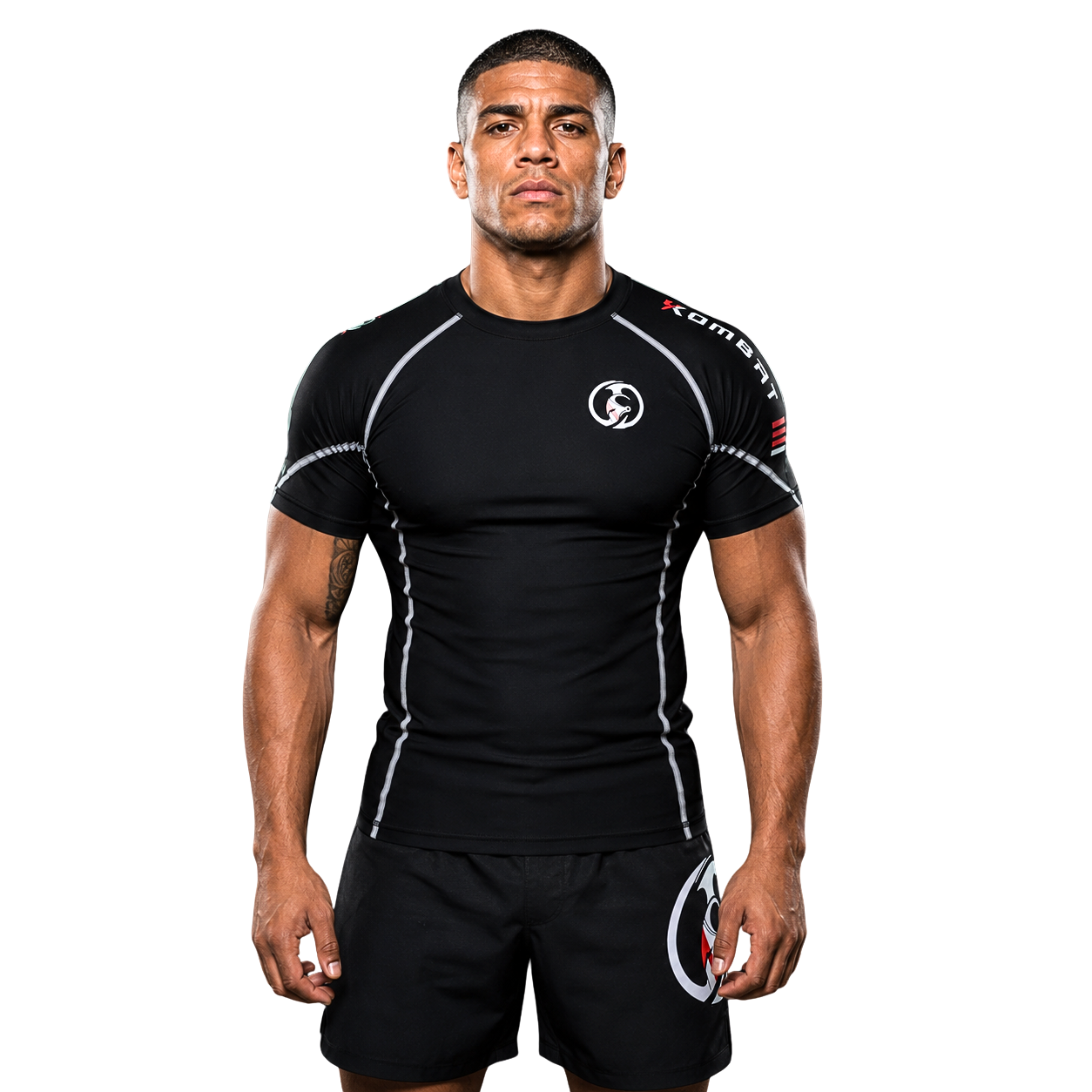 PRO HALF SLEEVE ADULT RASH GUARD BLACK | KOMBAT USA