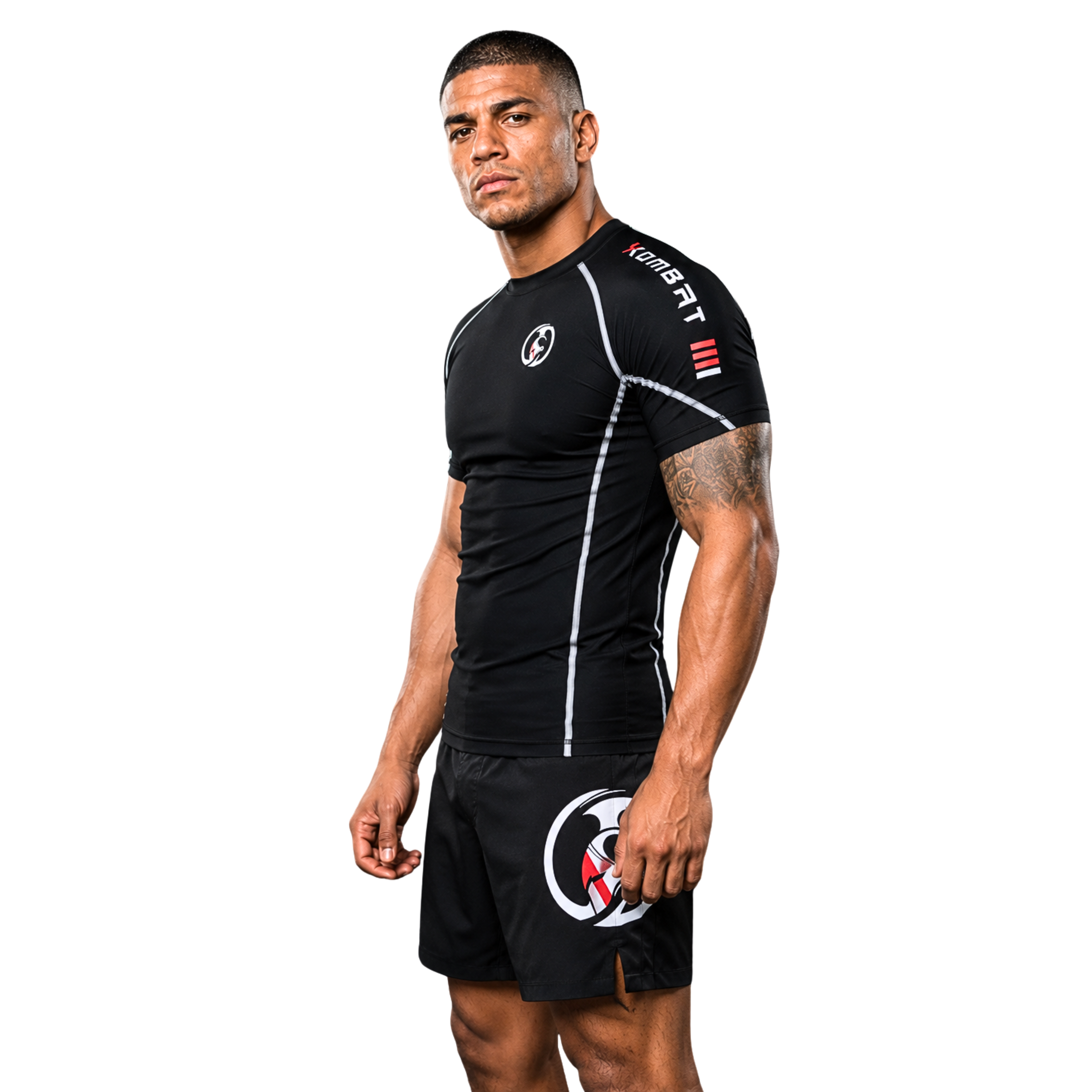 PRO HALF SLEEVE ADULT RASH GUARD BLACK | KOMBAT USA
