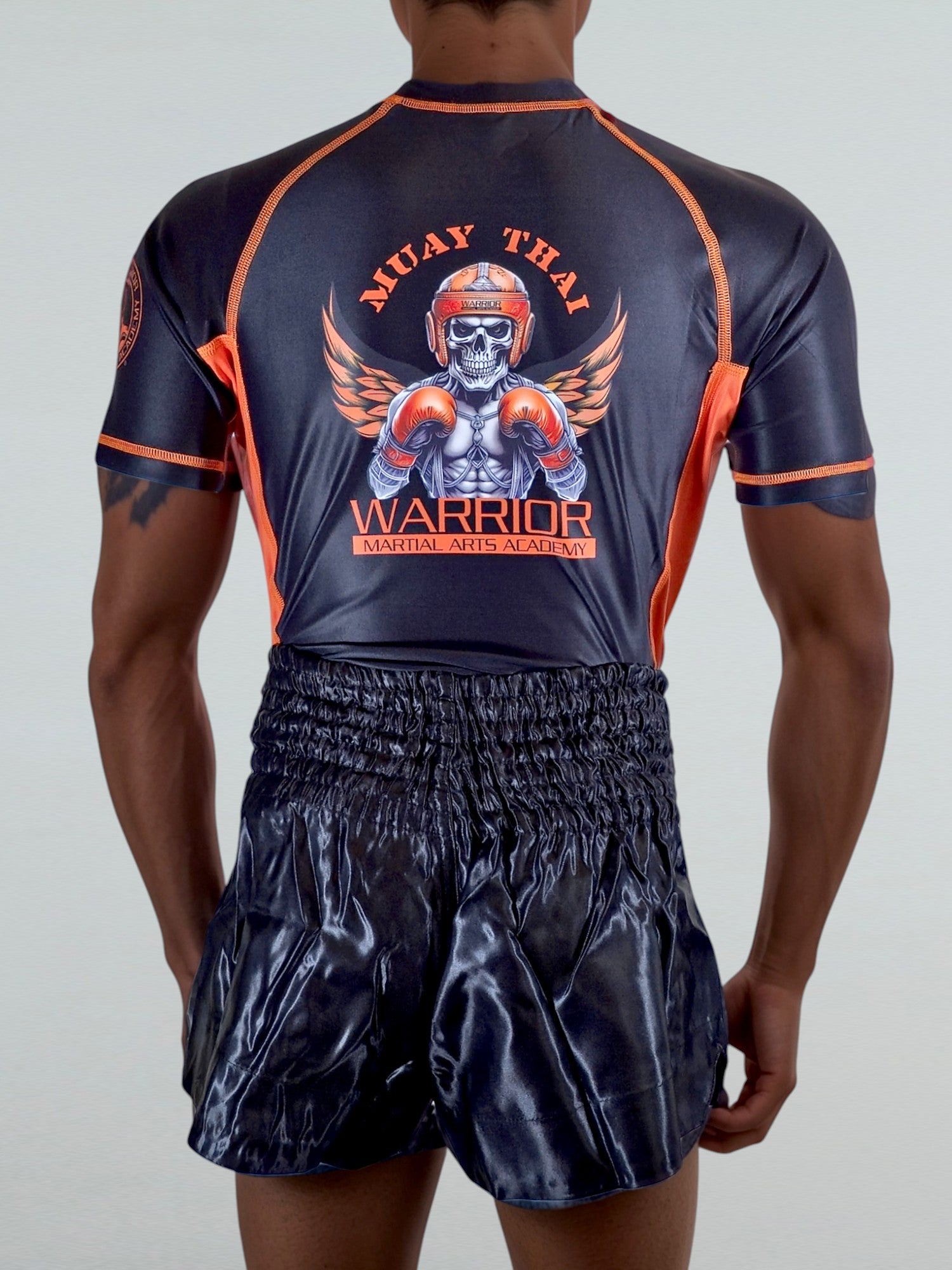 WARRIOR ADULT RASH GUARD BLK/ORANGE