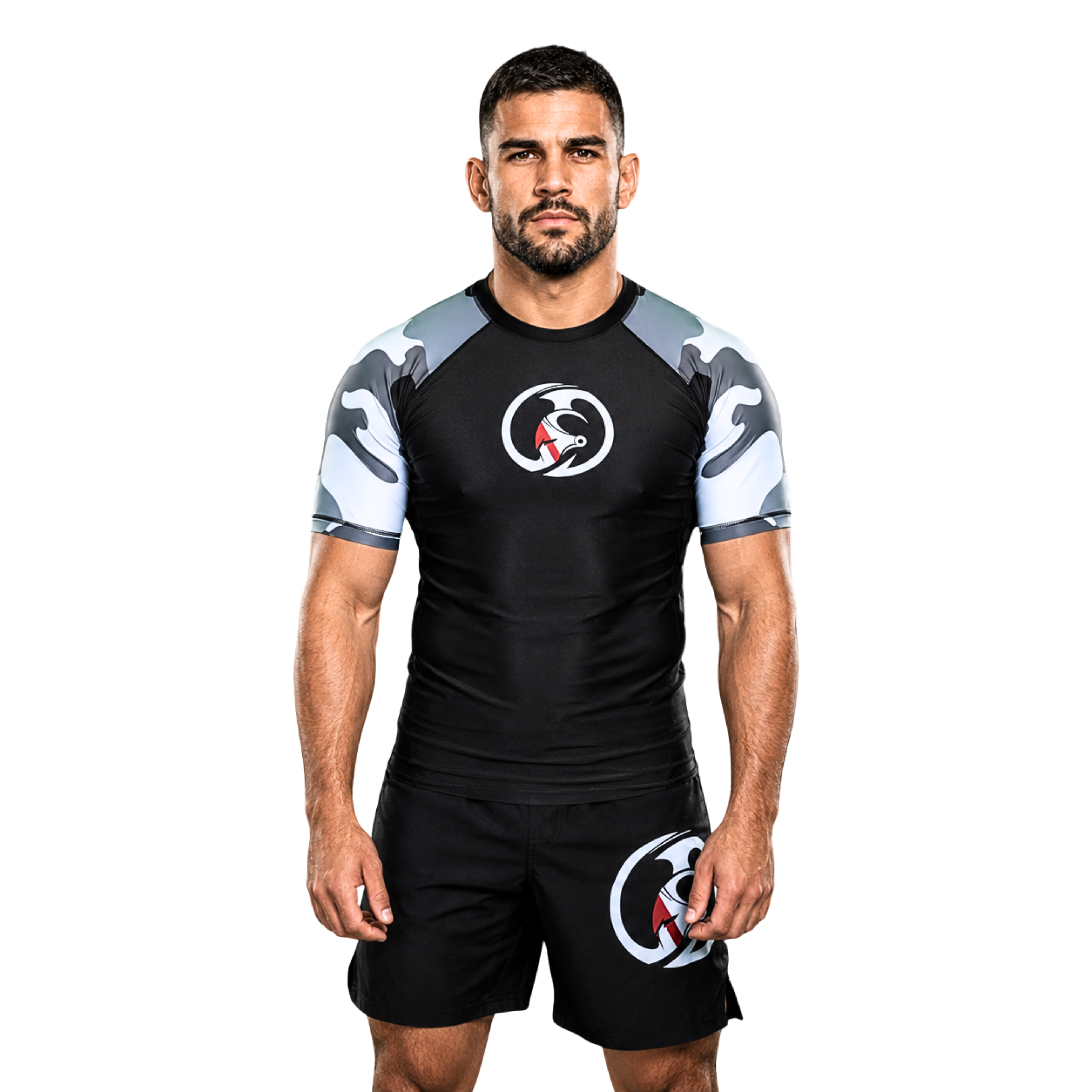 ADUTL RASH GUARD H/S CAMOUFLAGE KC SNOW White