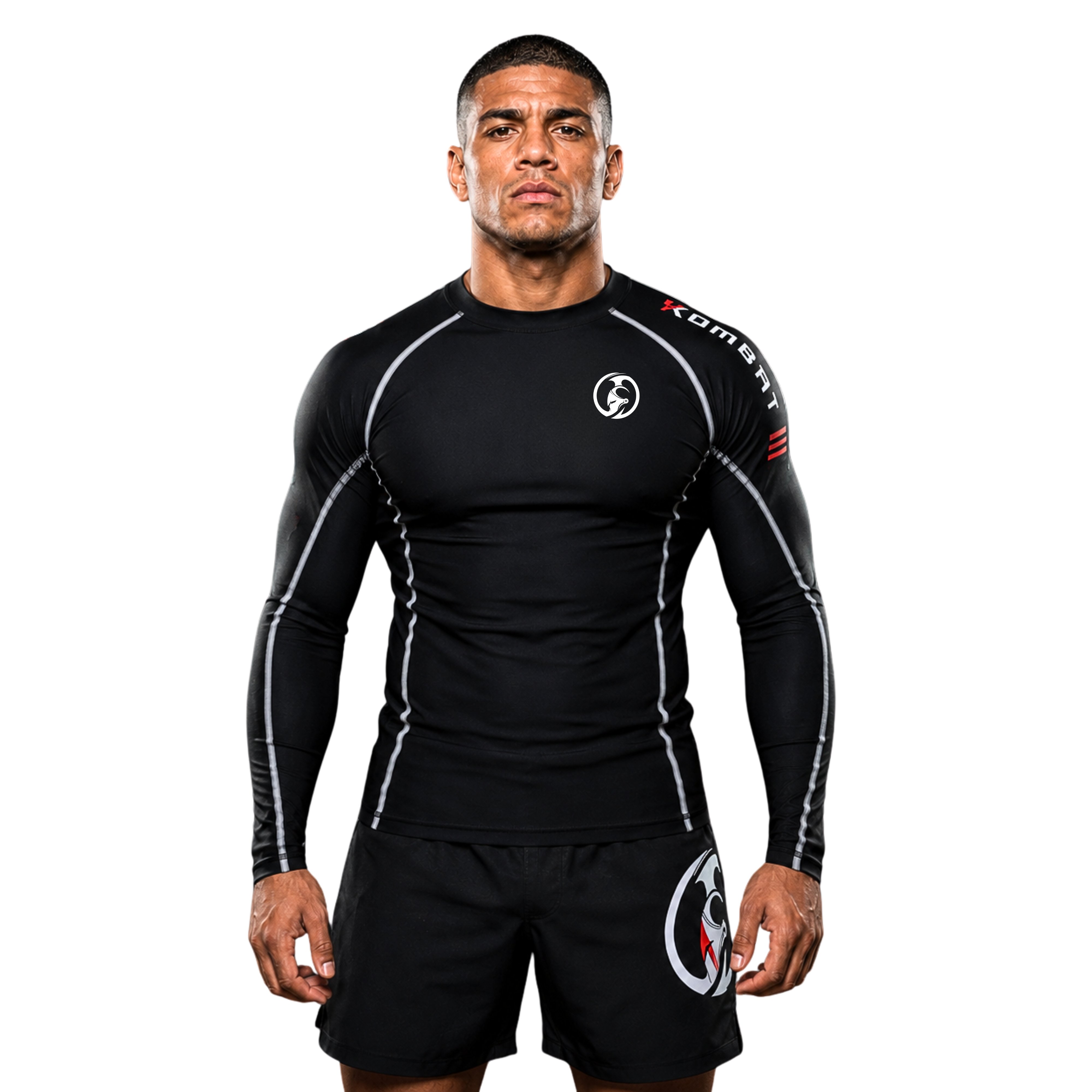 ADULT RASH GUARD F/S PRO BLACK | KOMBAT USA