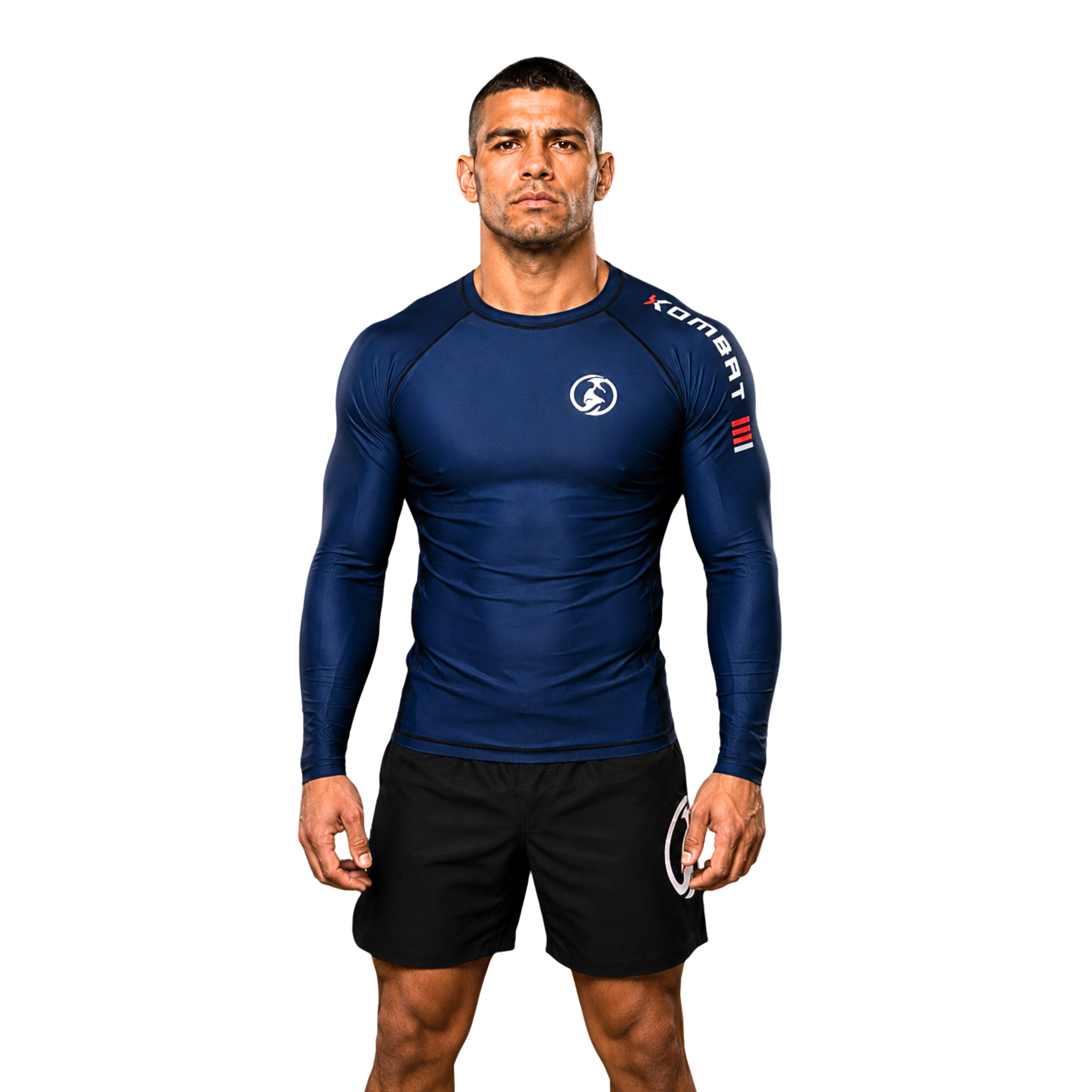KOMBAT PRO RANKED LONG SLEEVE MENS RASH GUARDS BLUE | BJJ RASHGUARDS