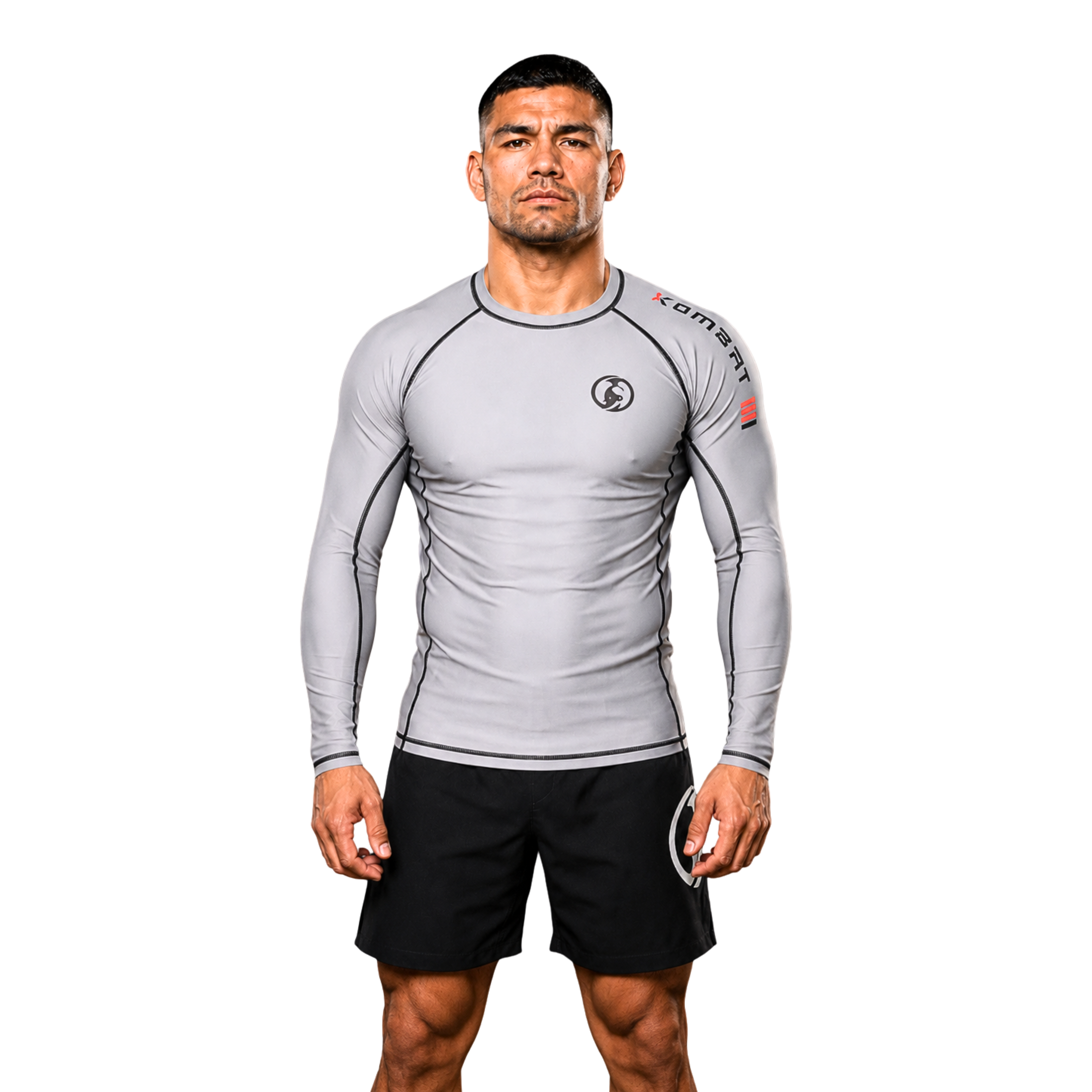 KOMBAT FULL SLEEVE ADULT RASH GUARD GRAY | BJJ RASHGUARDS