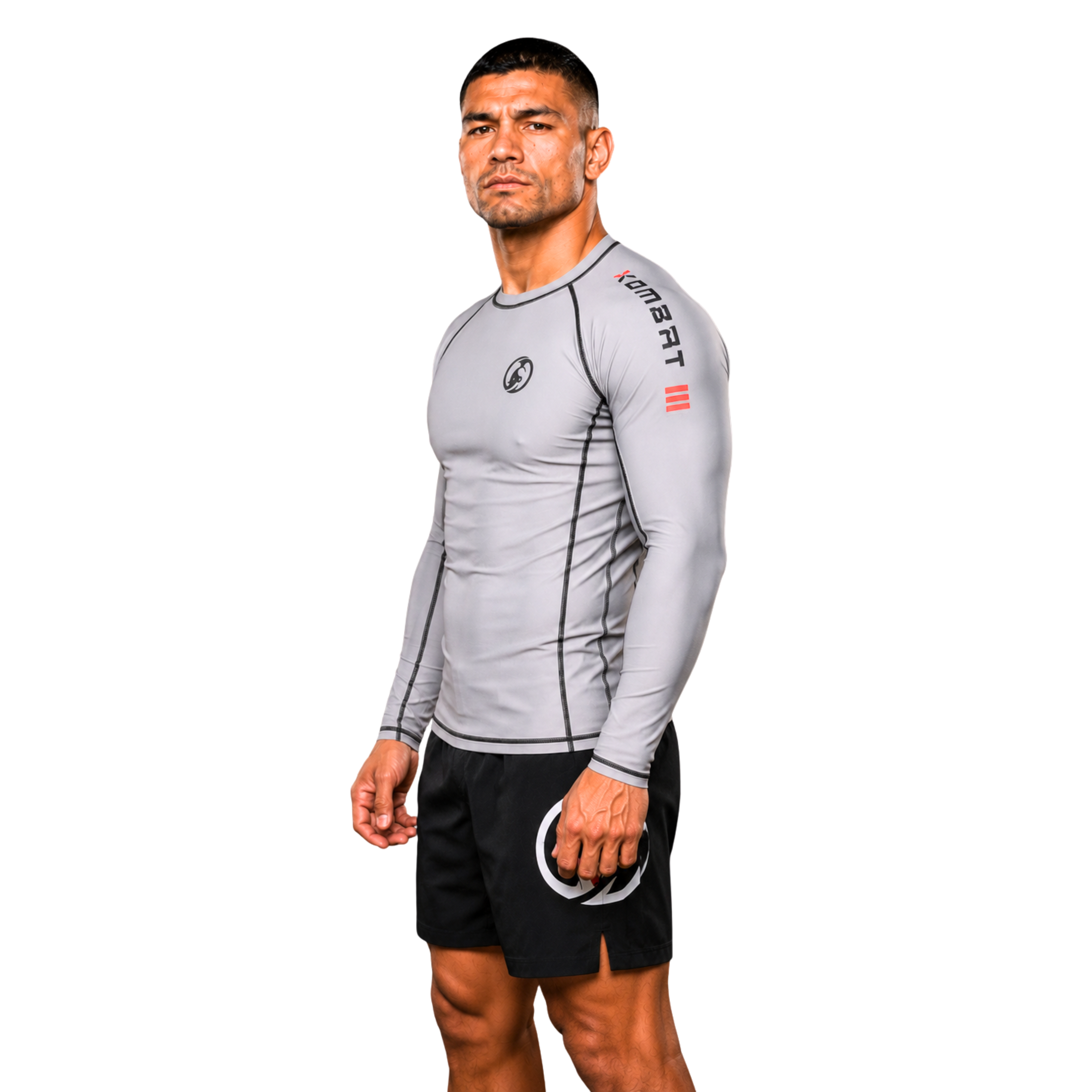 KOMBAT FULL SLEEVE ADULT RASH GUARD GRAY | BJJ RASHGUARDS