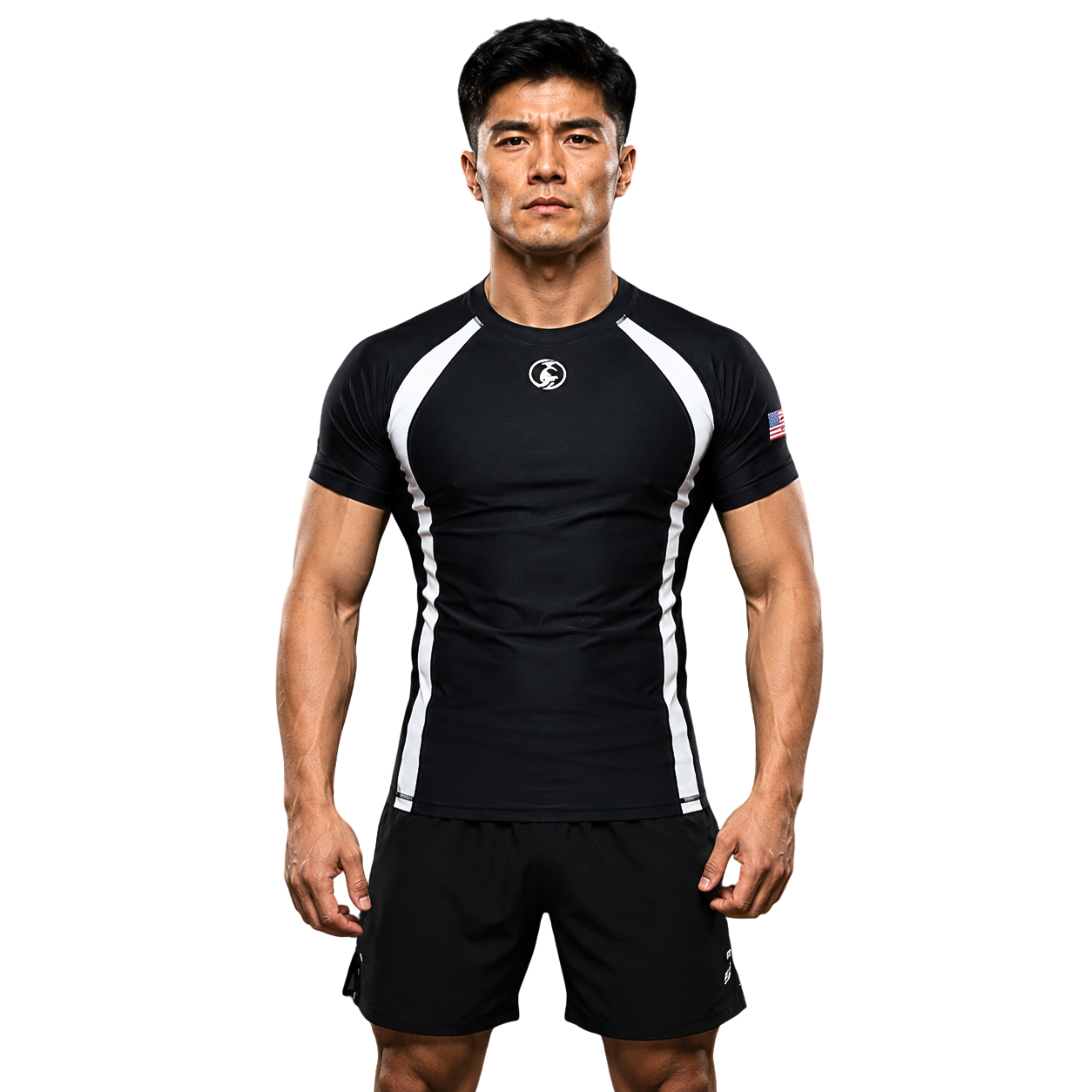 ADULT RASH GUARD H/S RANKED BLACK