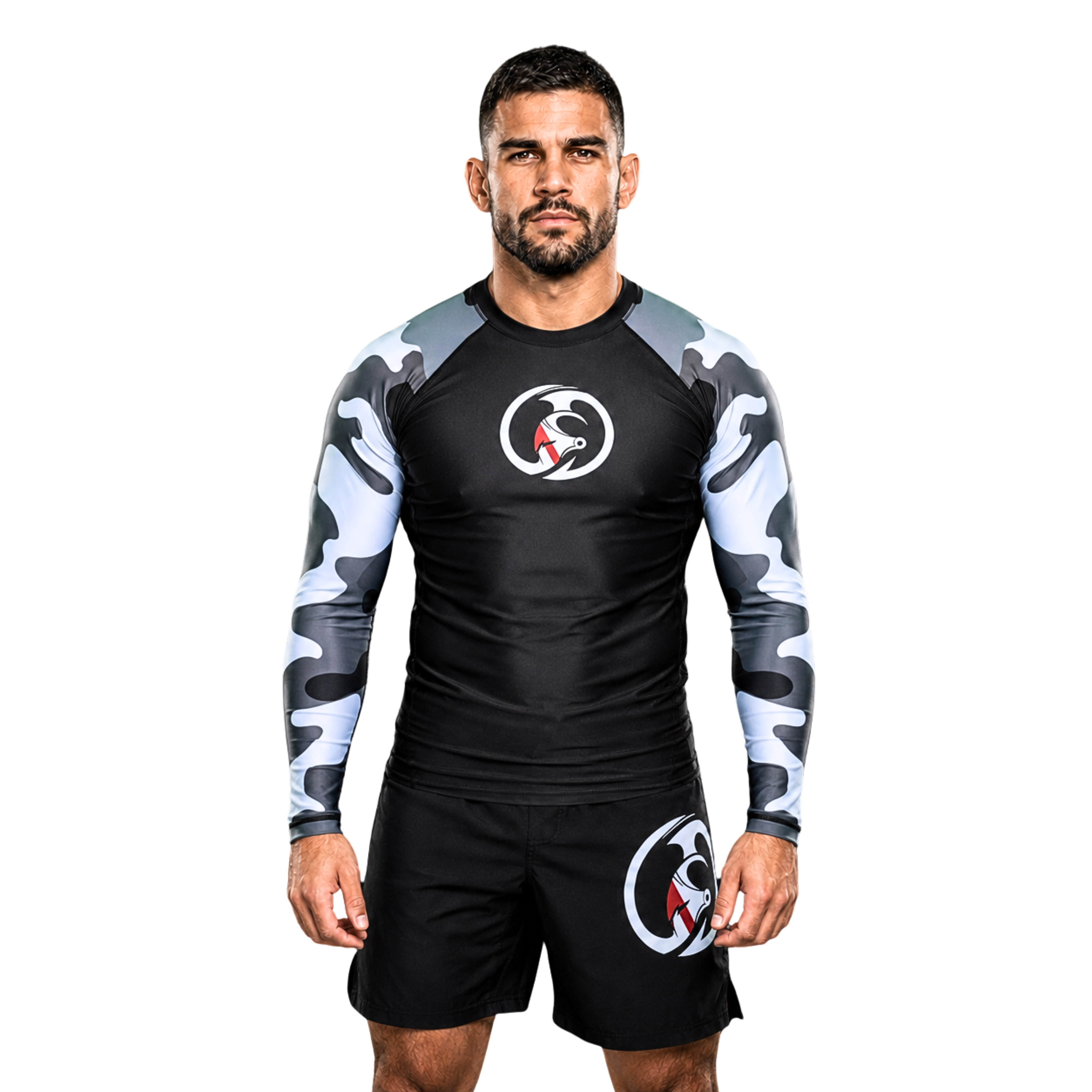 ADULT RASH GUARD F/S CAMOUFLAGE  WHITE