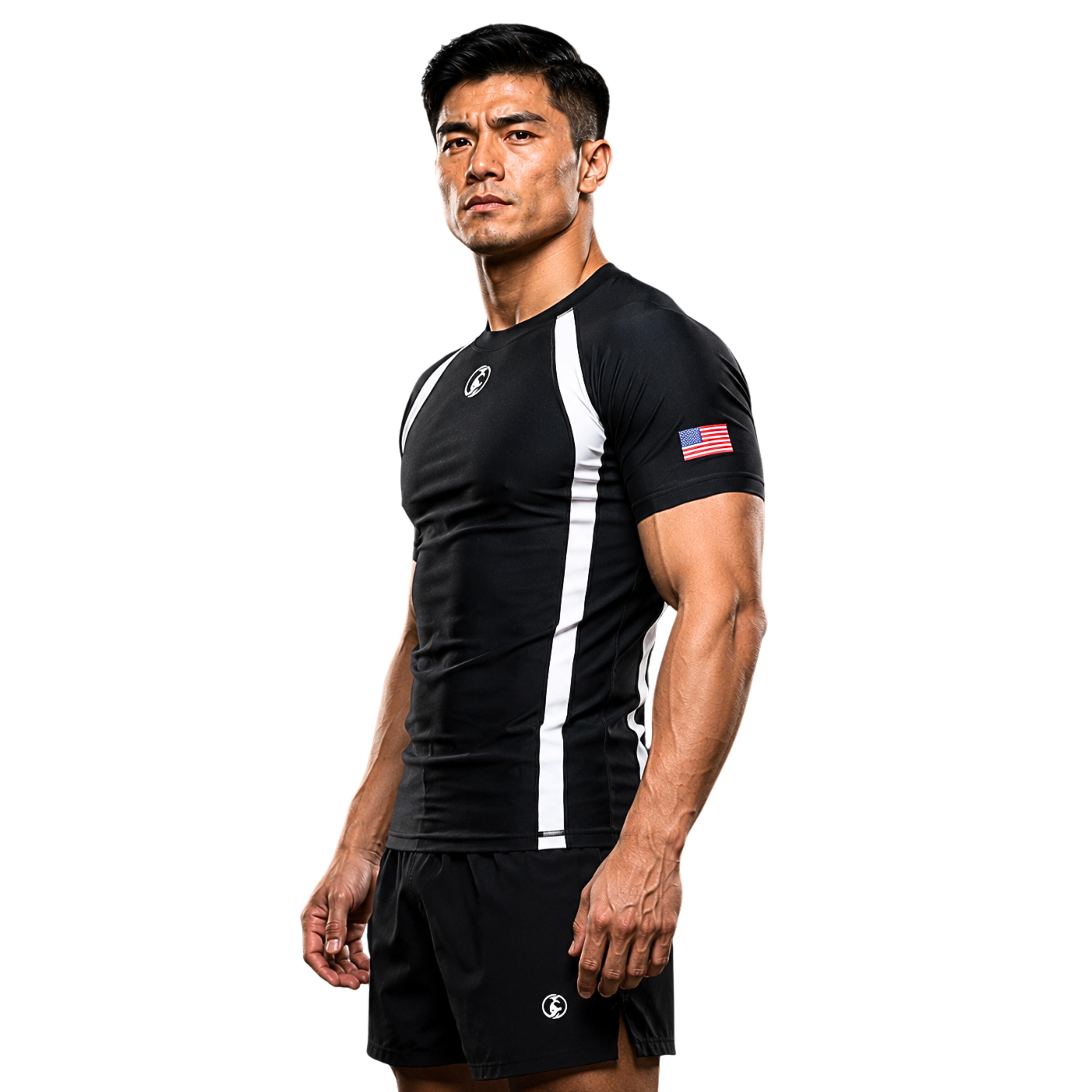 ADULT RASH GUARD H/S RANKED BLACK
