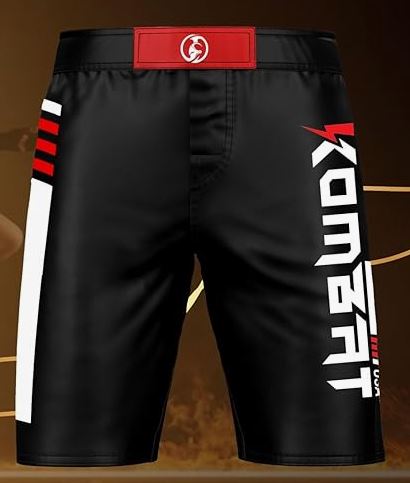 KOMBAT MMA SHORTS BLACK & RED V2