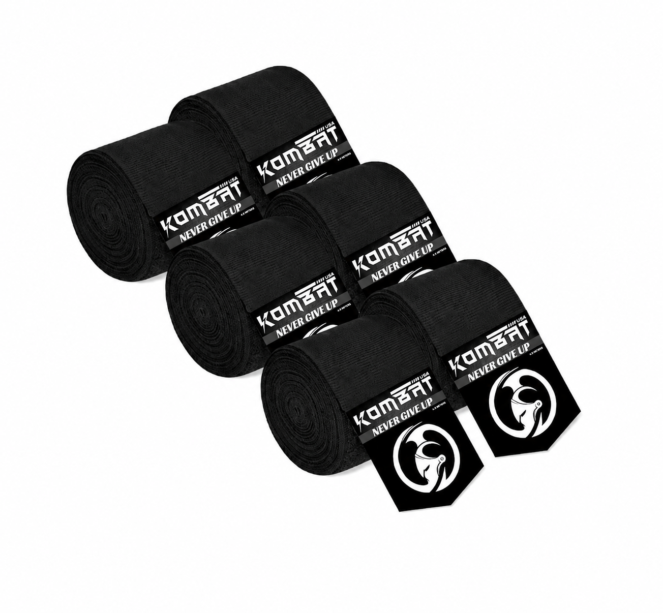KOMBAT BOXING HAND WRAPS – BLACK – 3 PACK