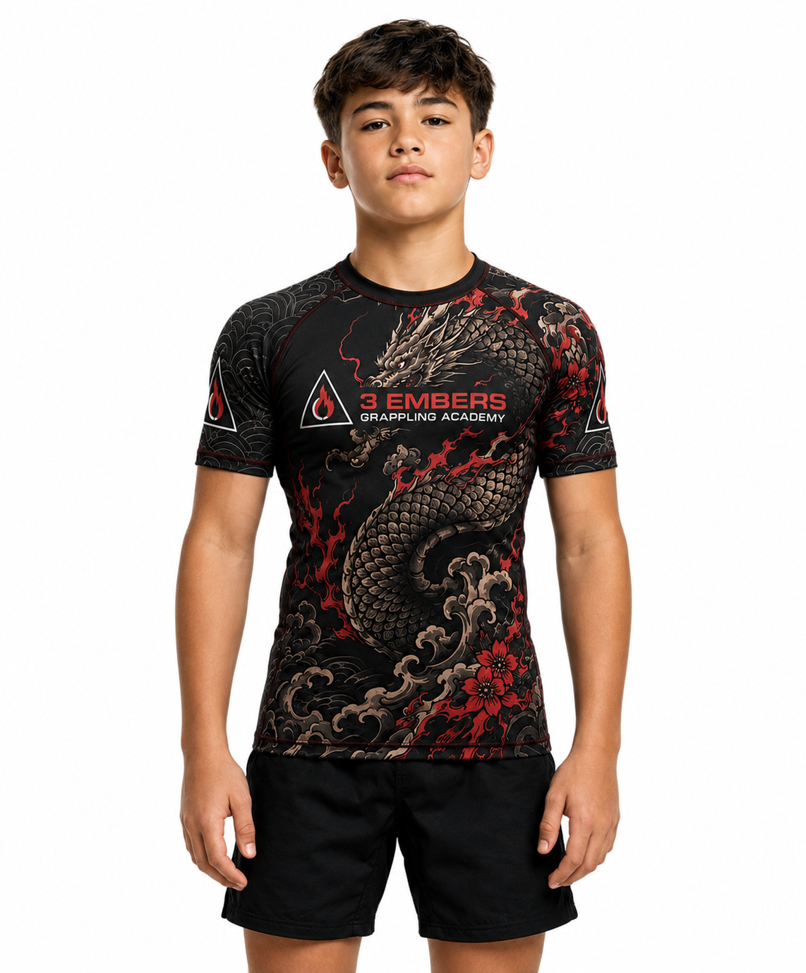 KM W-S YOUTH HALF SLEEVE PRO RASH GUARD  Design 1