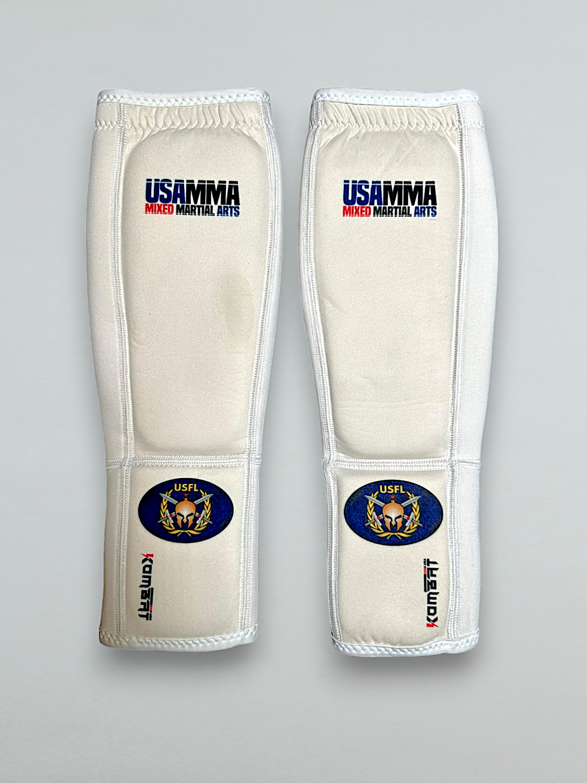 Cloth Shin & Instep Padded Guards - Kickboxing, Muay Thai Sparring Pro