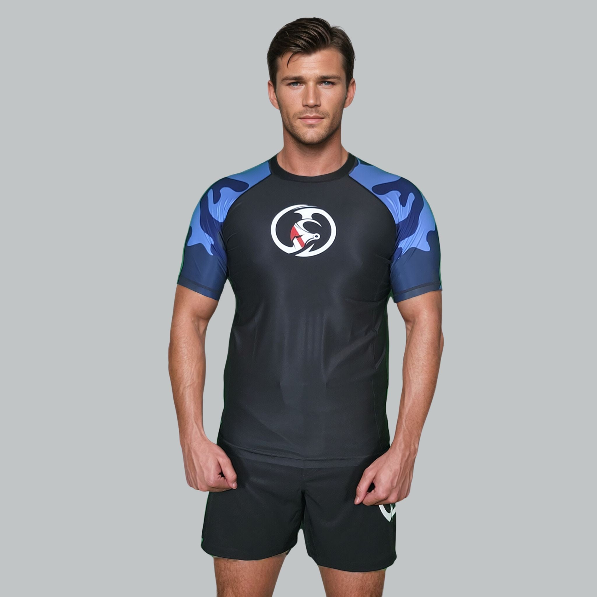 MAN HALF SLEEVE CAMOUFLAGE RASH GUARD