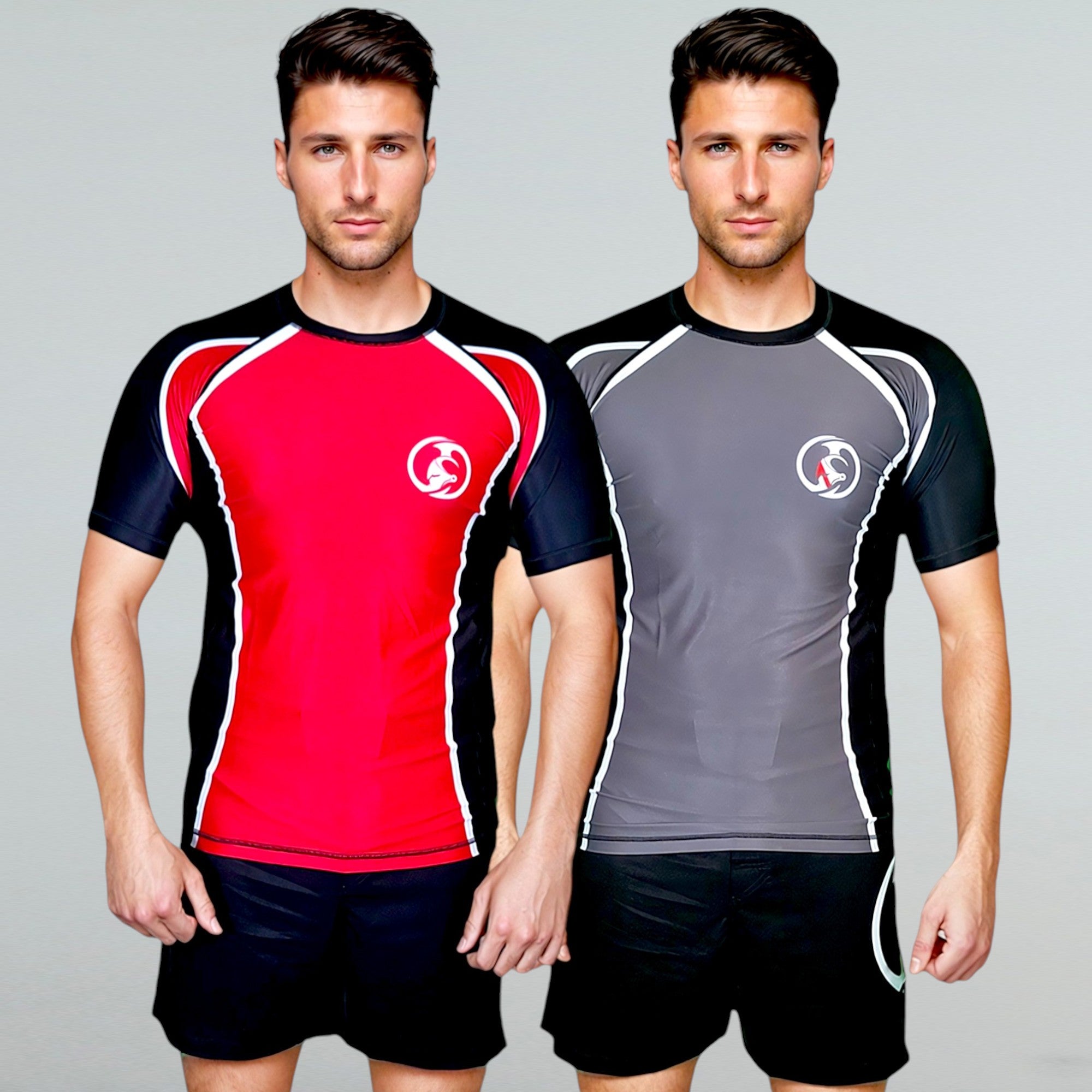 MAN HALF SLEEVE  RASH  HOT GRAY  RASH GUARD