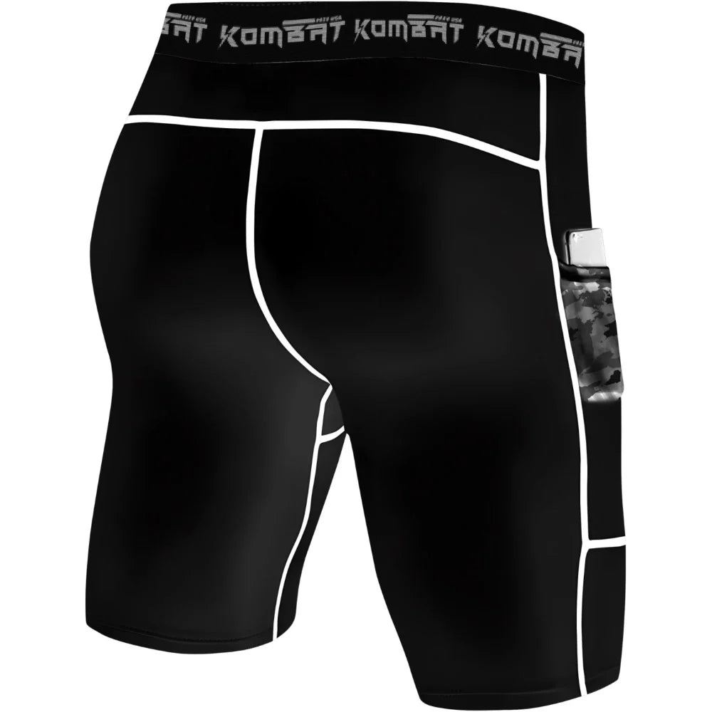 Man Pro Gray Black Compression Shorts 4 Pack Black Gray M