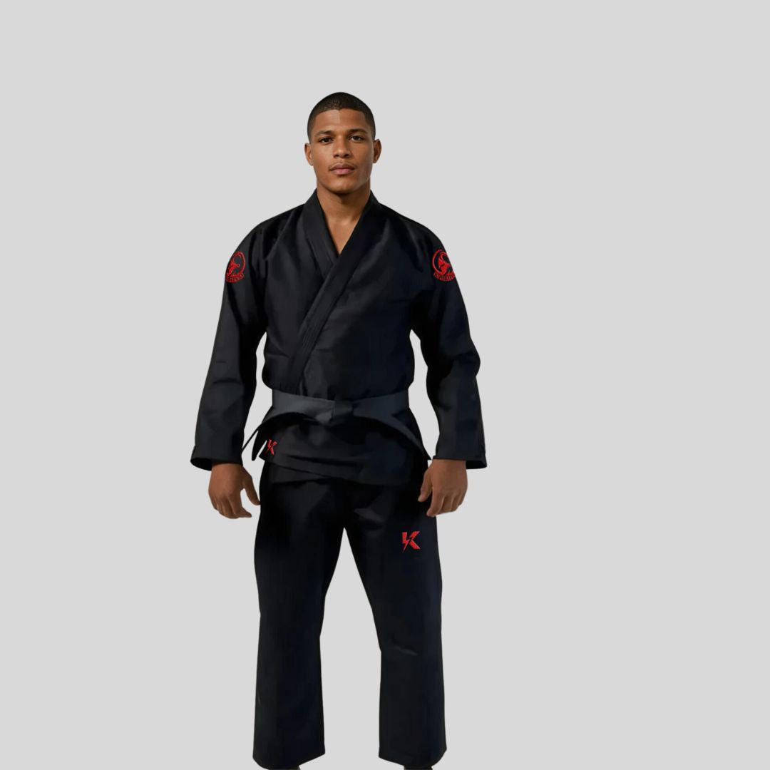 Black and red Premium Classic Lightning GI for adult Brazilian Jiu-Jitsu