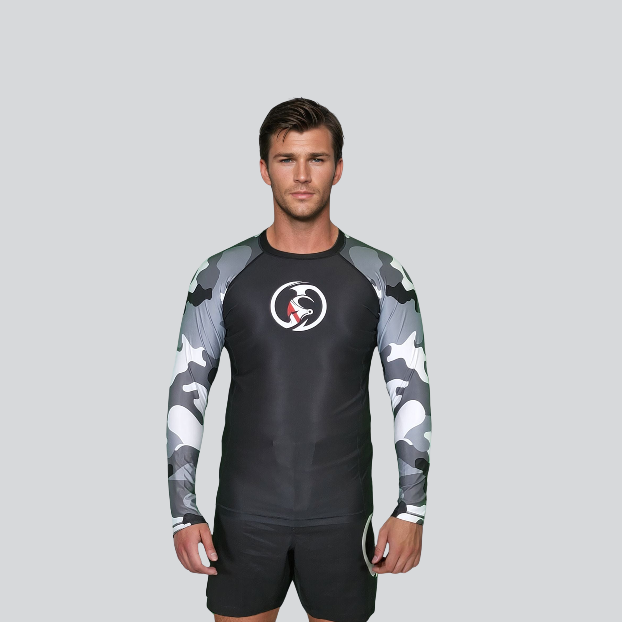 KOMBAT F/S CAMOUFLAGE RASH GUARD WHITE