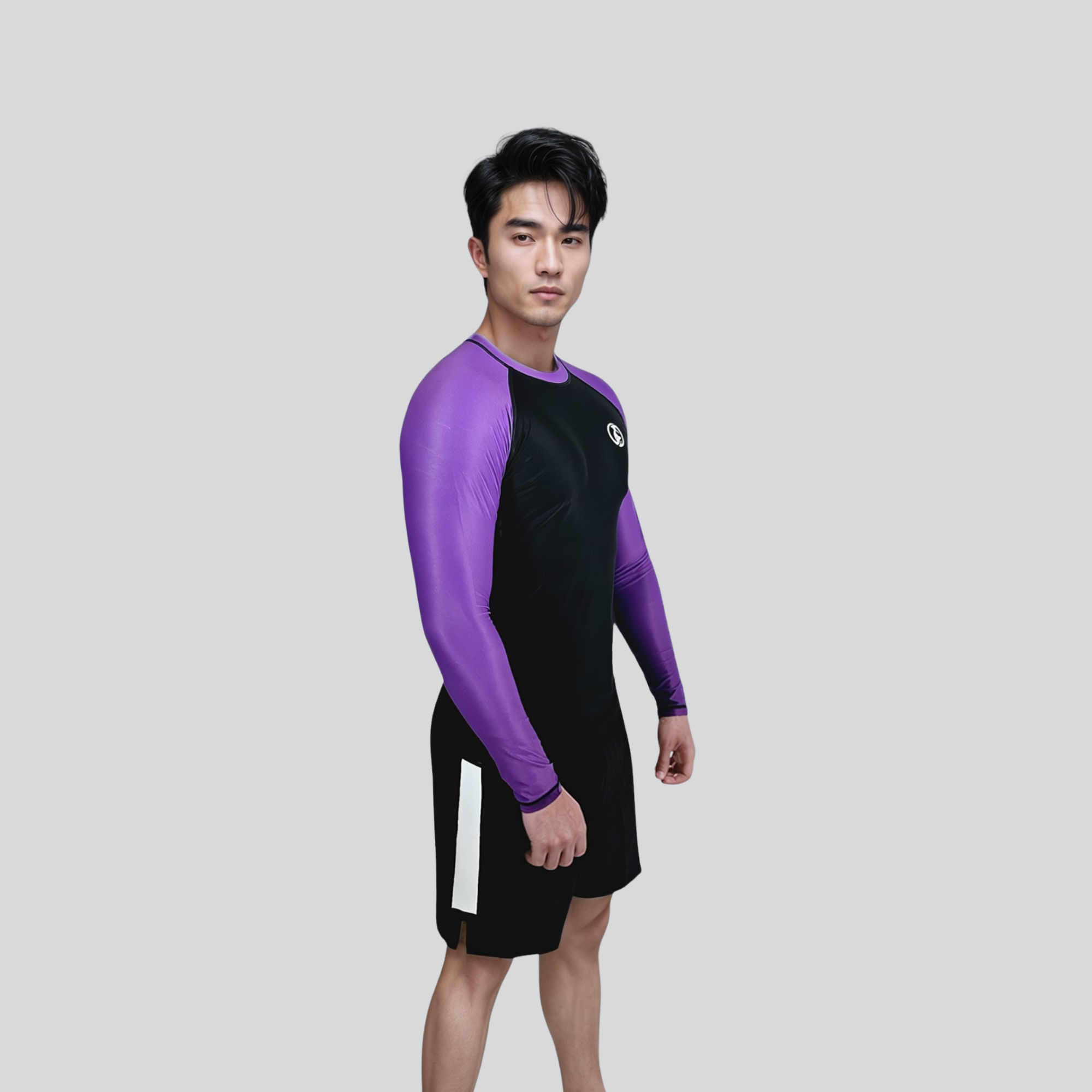 KOMBAT F/S PRO RANKED RASH GUARD BLK & PURPLE – Kombat USA