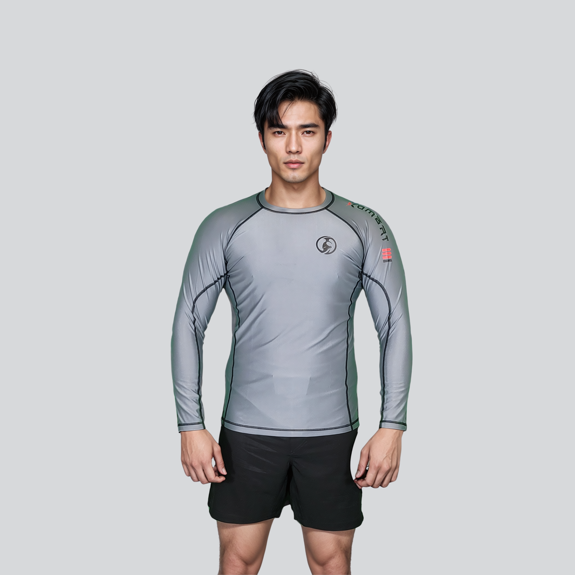 KOMBAT F/S PRO RASH GUARD GRAY