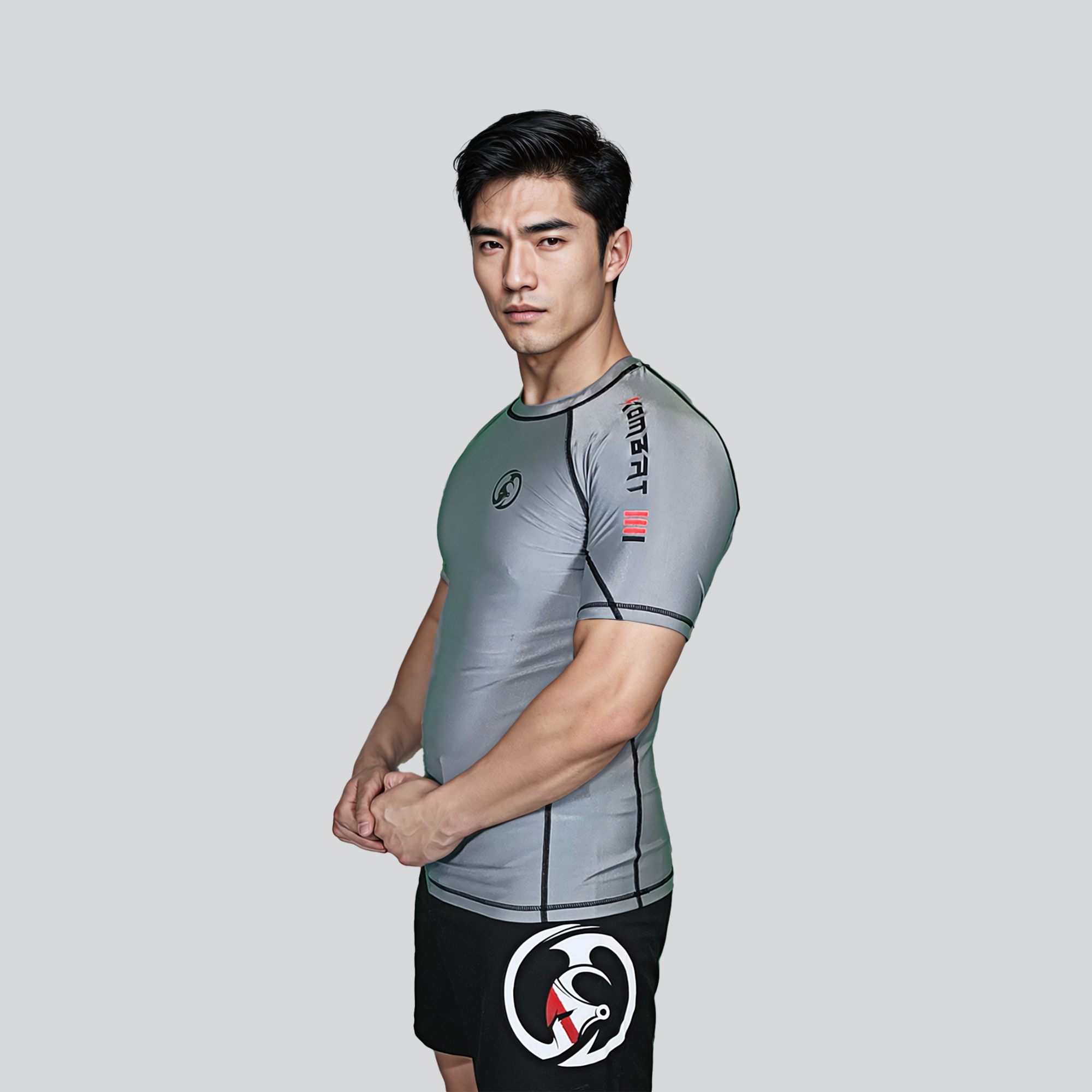 KOMBAT H/S PRO RASH GUARD GRAY
