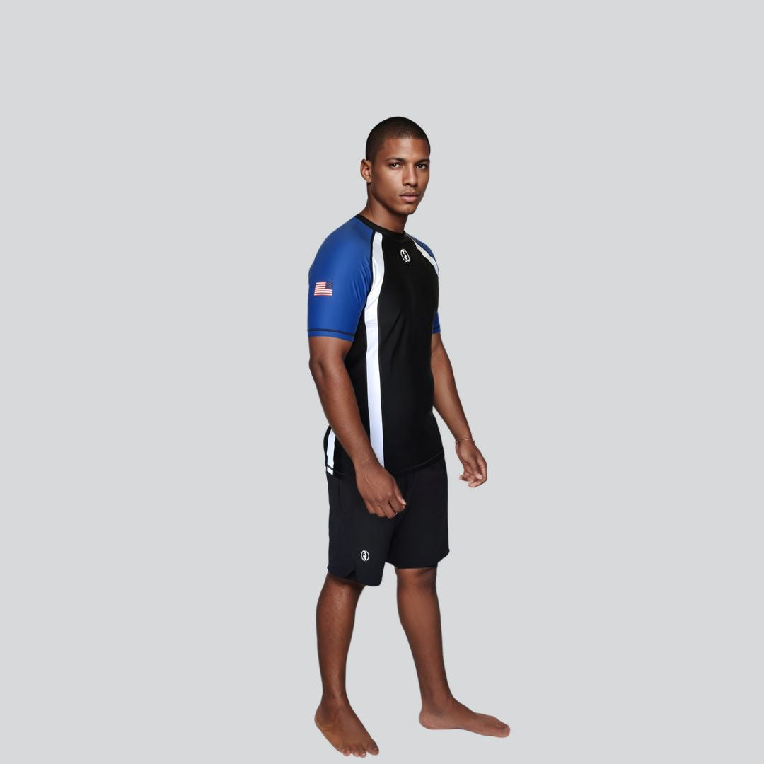 KOMBAT H/S RANKED RASH GUARD BLUE
