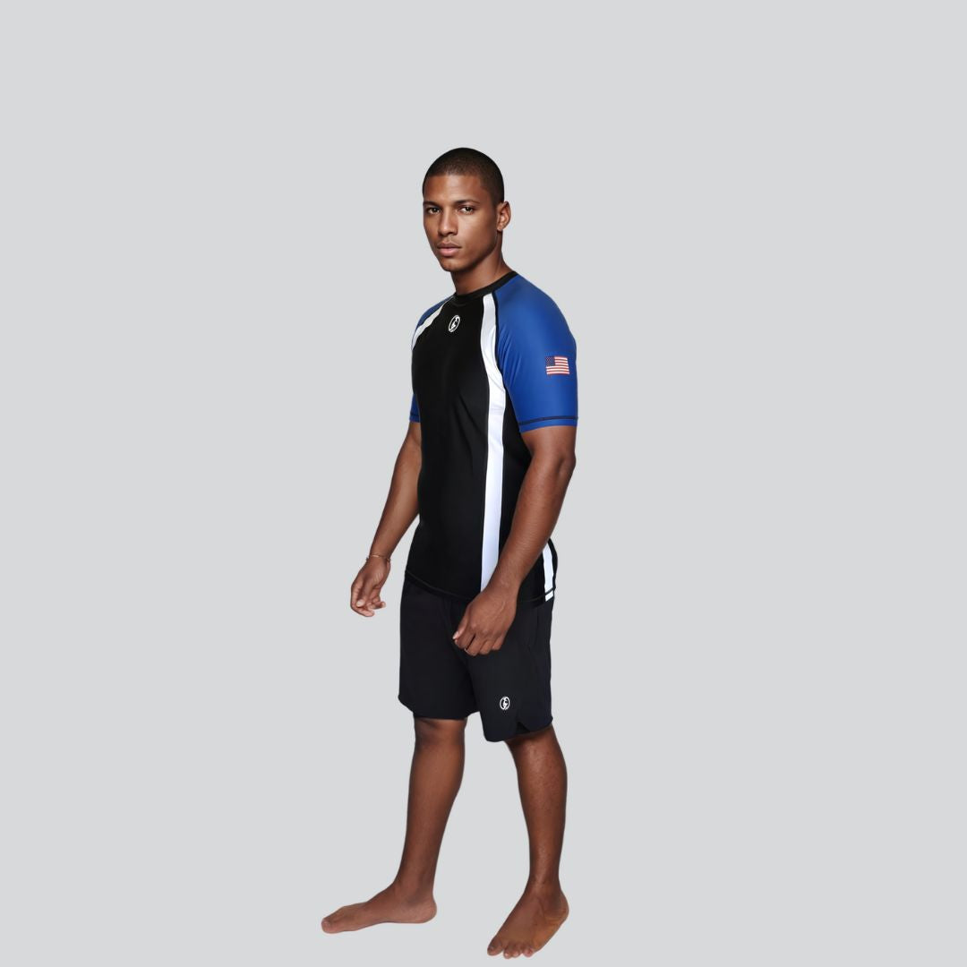 KOMBAT H/S RANKED RASH GUARD BLUE
