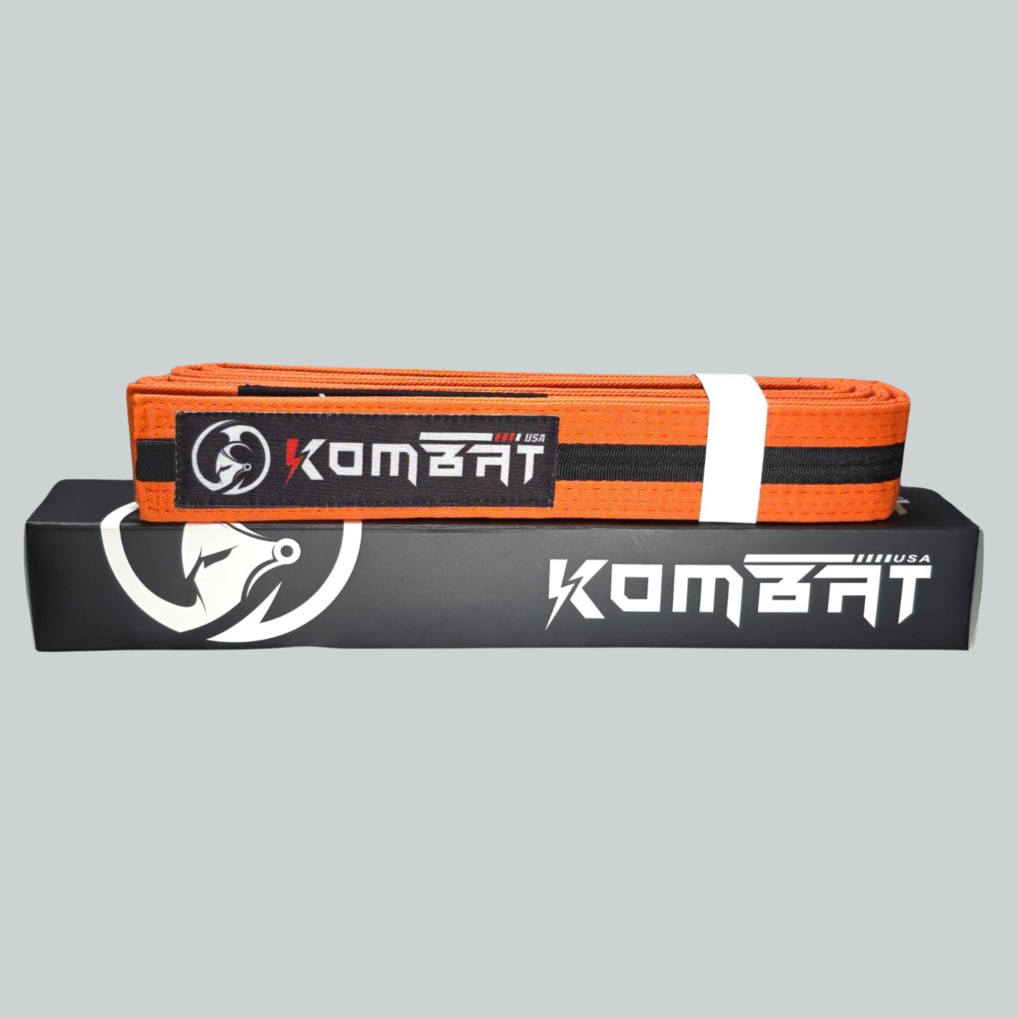 KOMBAT KIDS PREMIUM BJJ RANKED BELTS orange  & black stripe