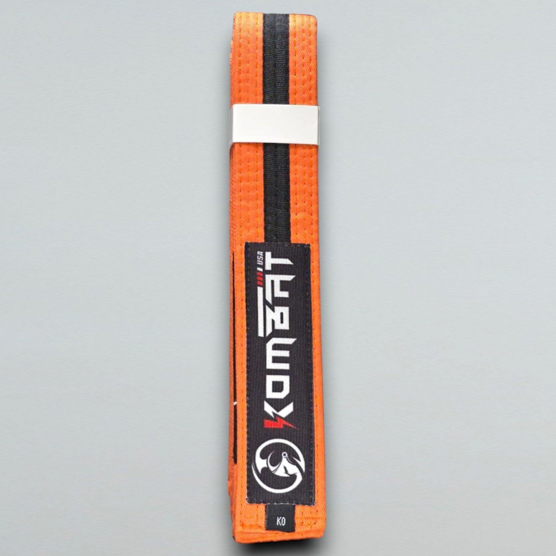 KOMBAT KIDS PREMIUM BJJ RANKED BELTS orange  & black stripe