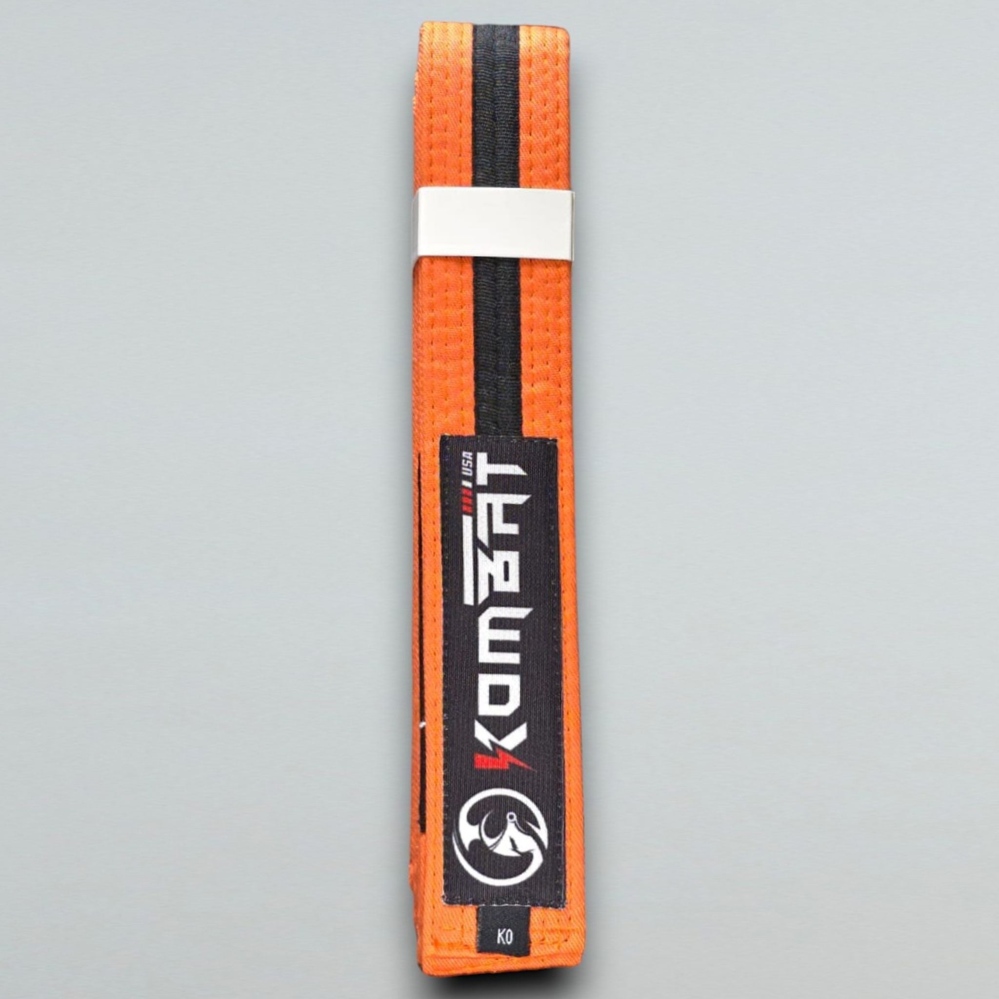 KOMBAT KIDS PREMIUM BJJ RANKED BELTS orange  & black stripe