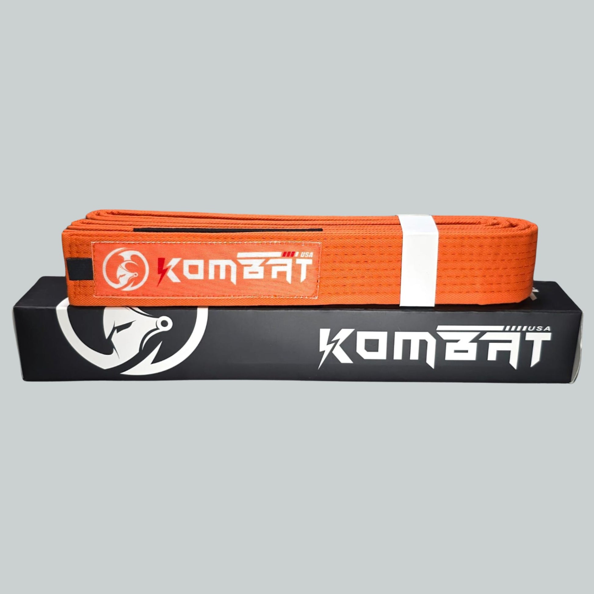 KOMBAT KIDS PREMIUM BJJ RANKED BELTS orange  & white stripe
