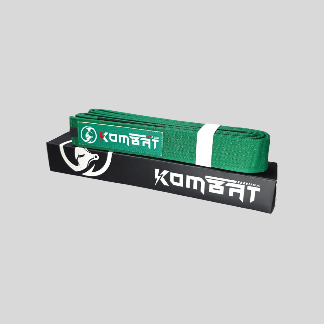KOMBAT PREMIUM KIDS BJJ SOLID RANKED BELTS green  white
