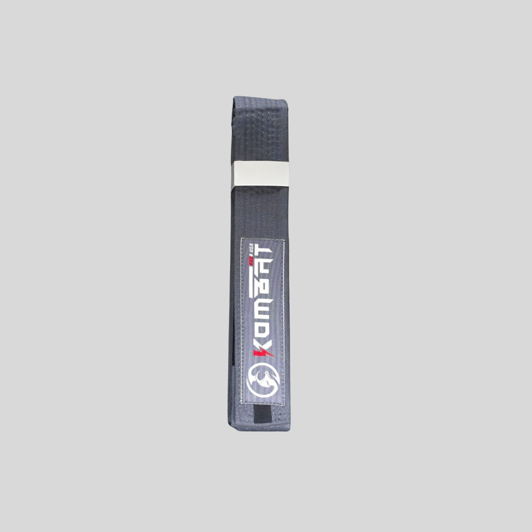 KOMBAT PREMIUM KIDS BJJ SOLID RANKED BELTS  white& gray